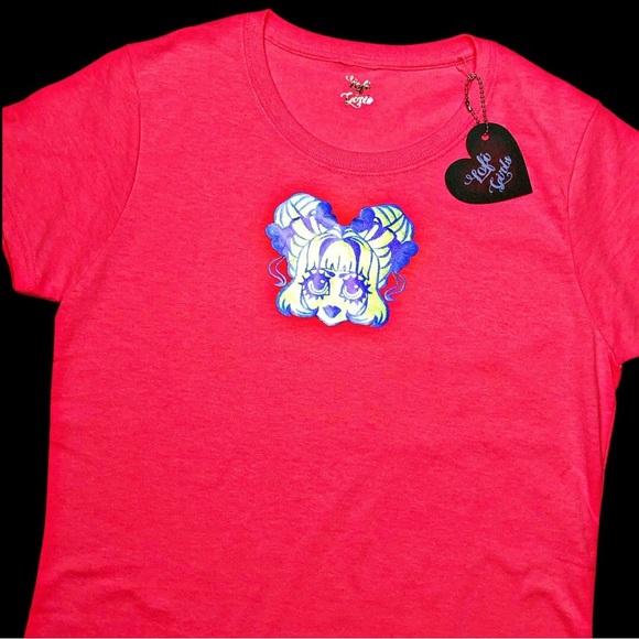 Girly Y2K Baby Goth Girl Anime Babe Lofi Girls Cotton Shirt - Picture 6 of 6